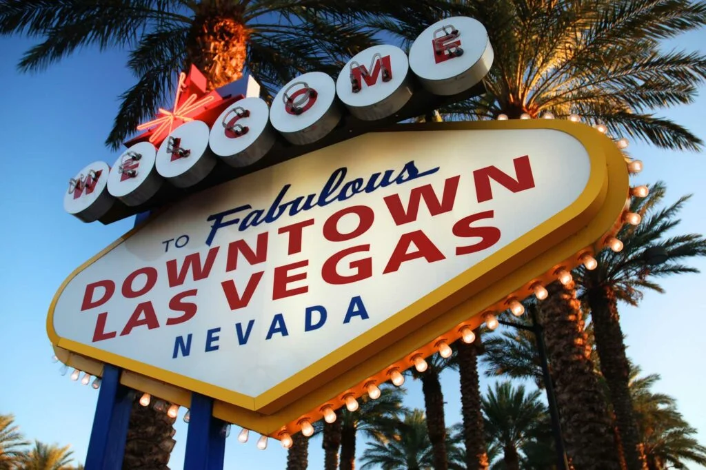 Välkommen till Las Vegas-skylt