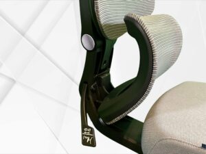 Adjustable ergonomic chair with lumbar support.