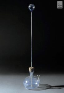 Vintage Galileo thermometer with a long glass tube