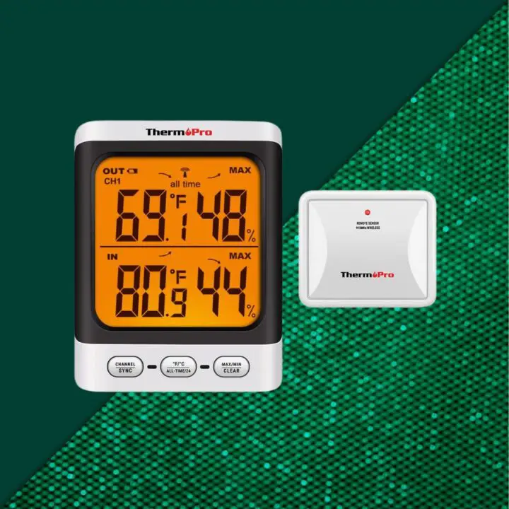 ThermoPro-thermometer geeft temperatuur en vochtigheidsniveau weer.