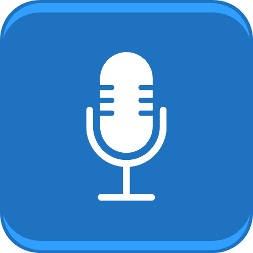 Microphone icon for voice recording.