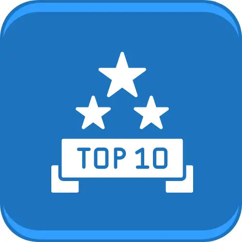 Top 10-Symbol mit Sternen