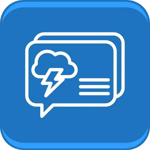 Weather alert icon with lightning bolt